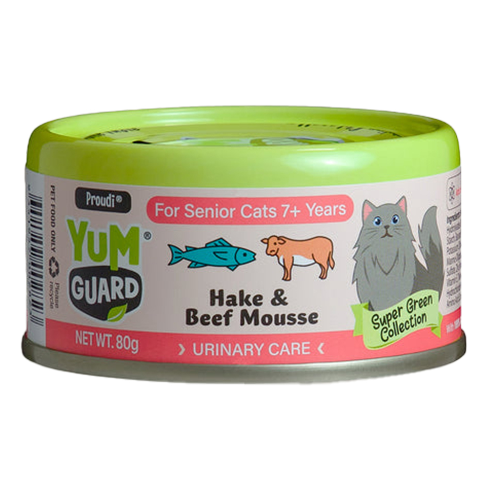 Yumguard Urinary Care Hake & Beef Mousse for Senior 7+ Years Wet Canned Cat Food for Food Supplies